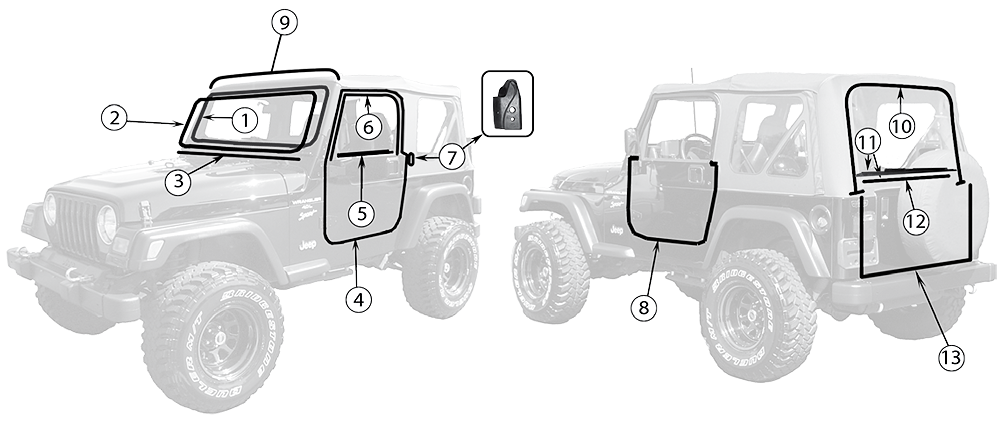 CHEDER  PARBRIZ-CAROSERIE WRANGLER TJ 96-06