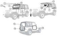 INSERTIE CHEDER PARBRIZ WRANGLER YJ 87-95