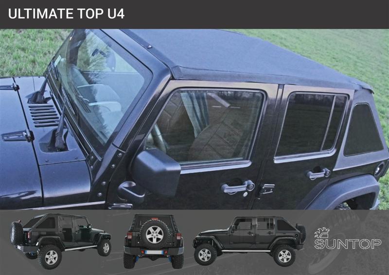 SOFTOP FASTBACK U4 ULTIMATE BLACK DIAMOND PENTRU JEEP WRANGLER JKU 07-18
